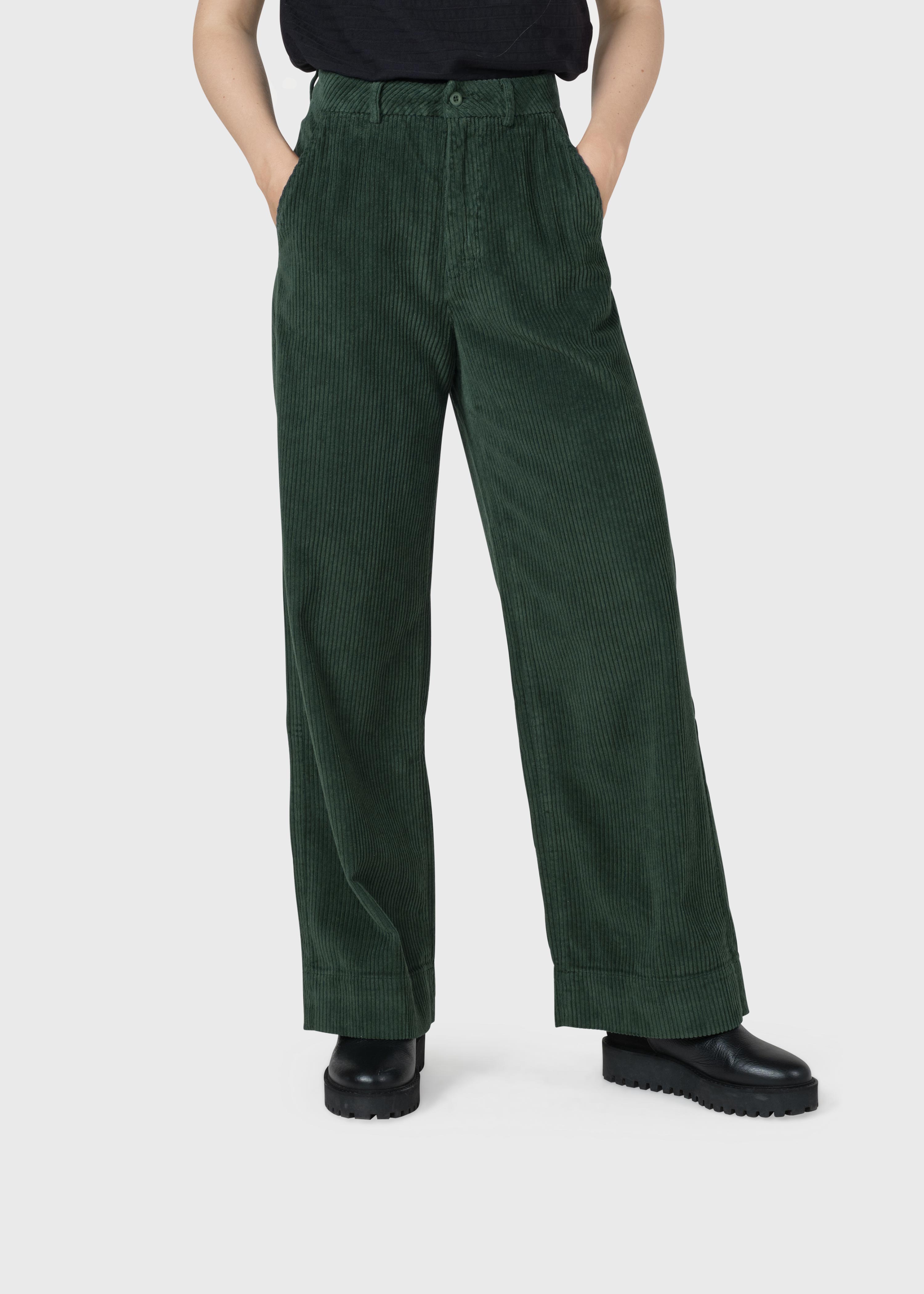 Lydia Jumbo Corduroy Pants - Moss Green