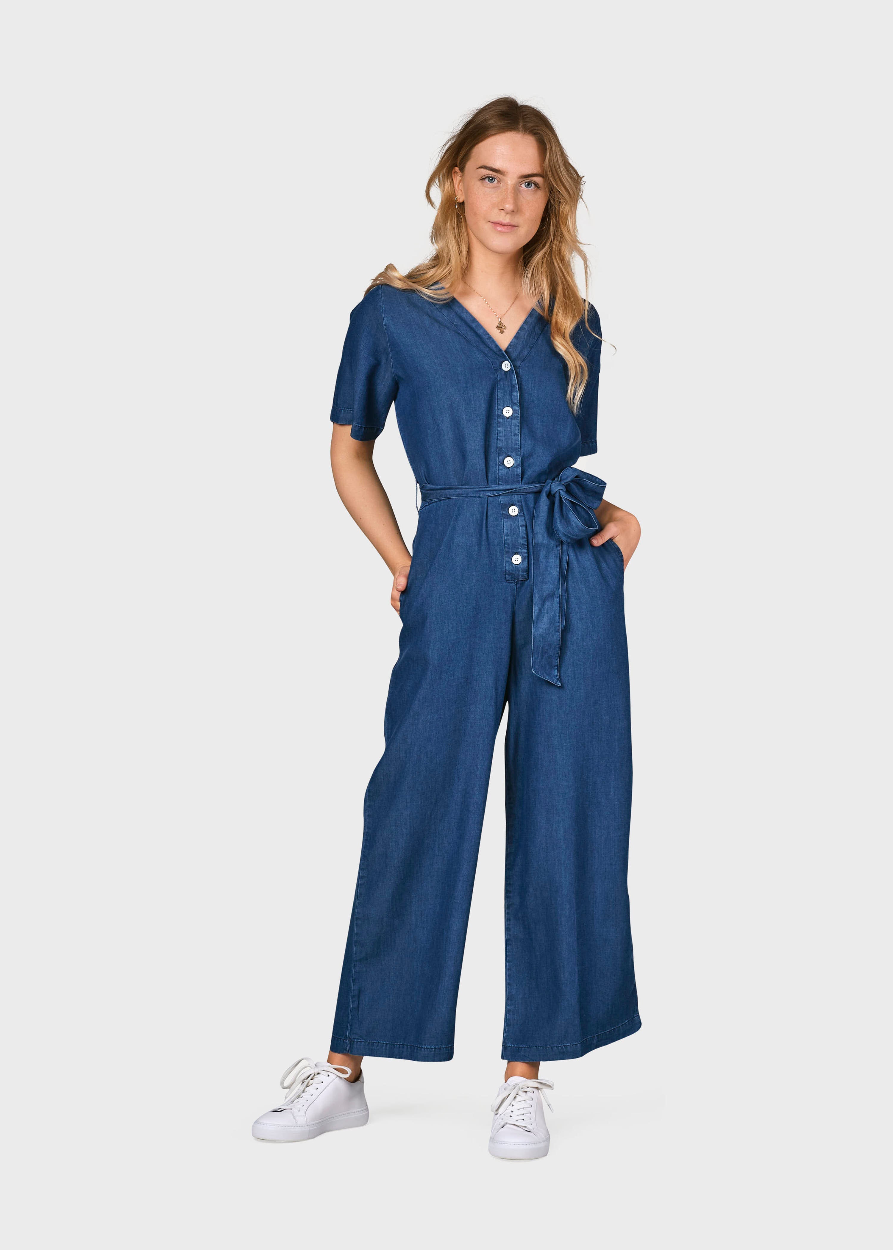 Marna Jumpsuit - Dark Blue Chambrey