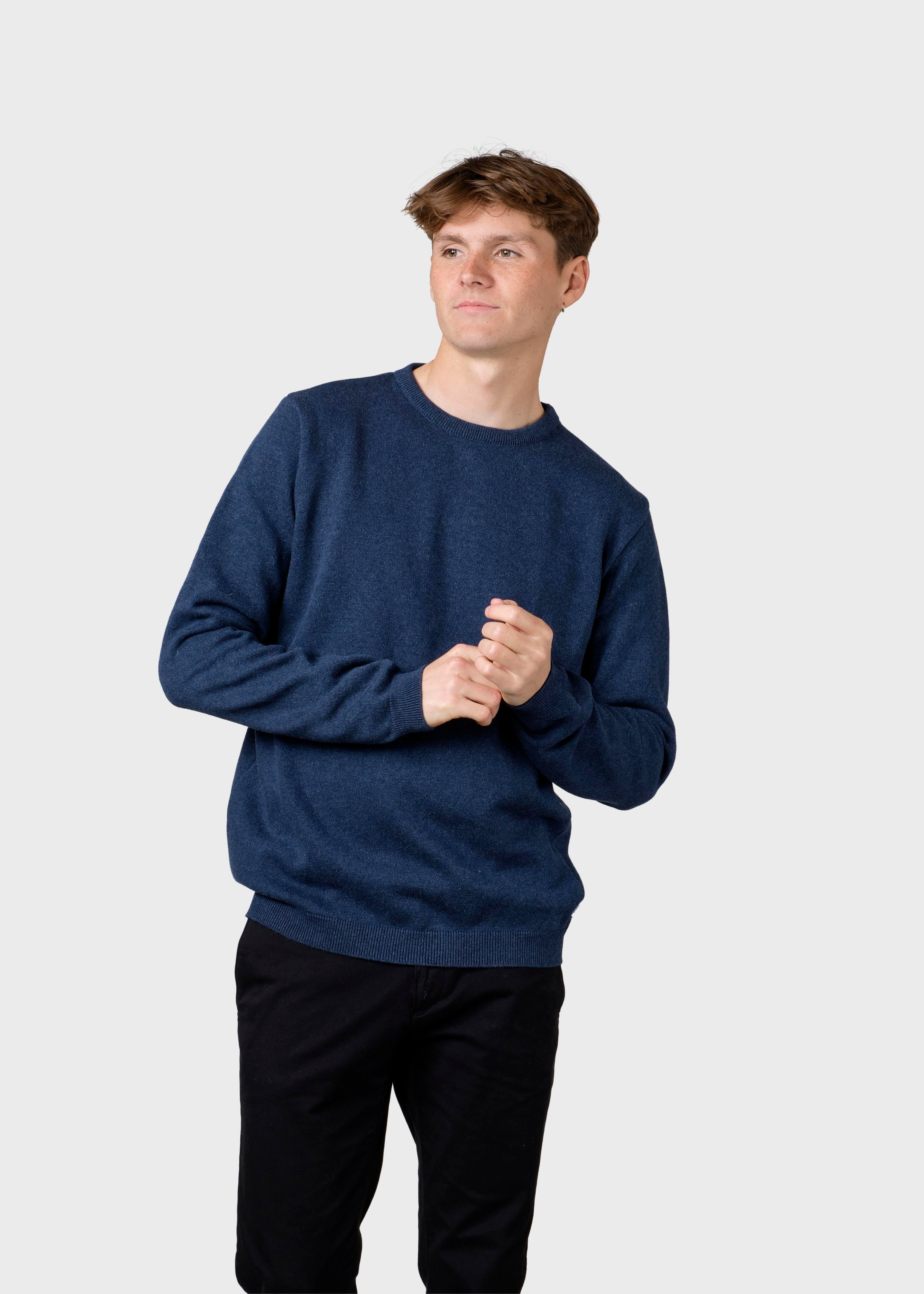 Mens Basic Cotton Knit - Deep Blue