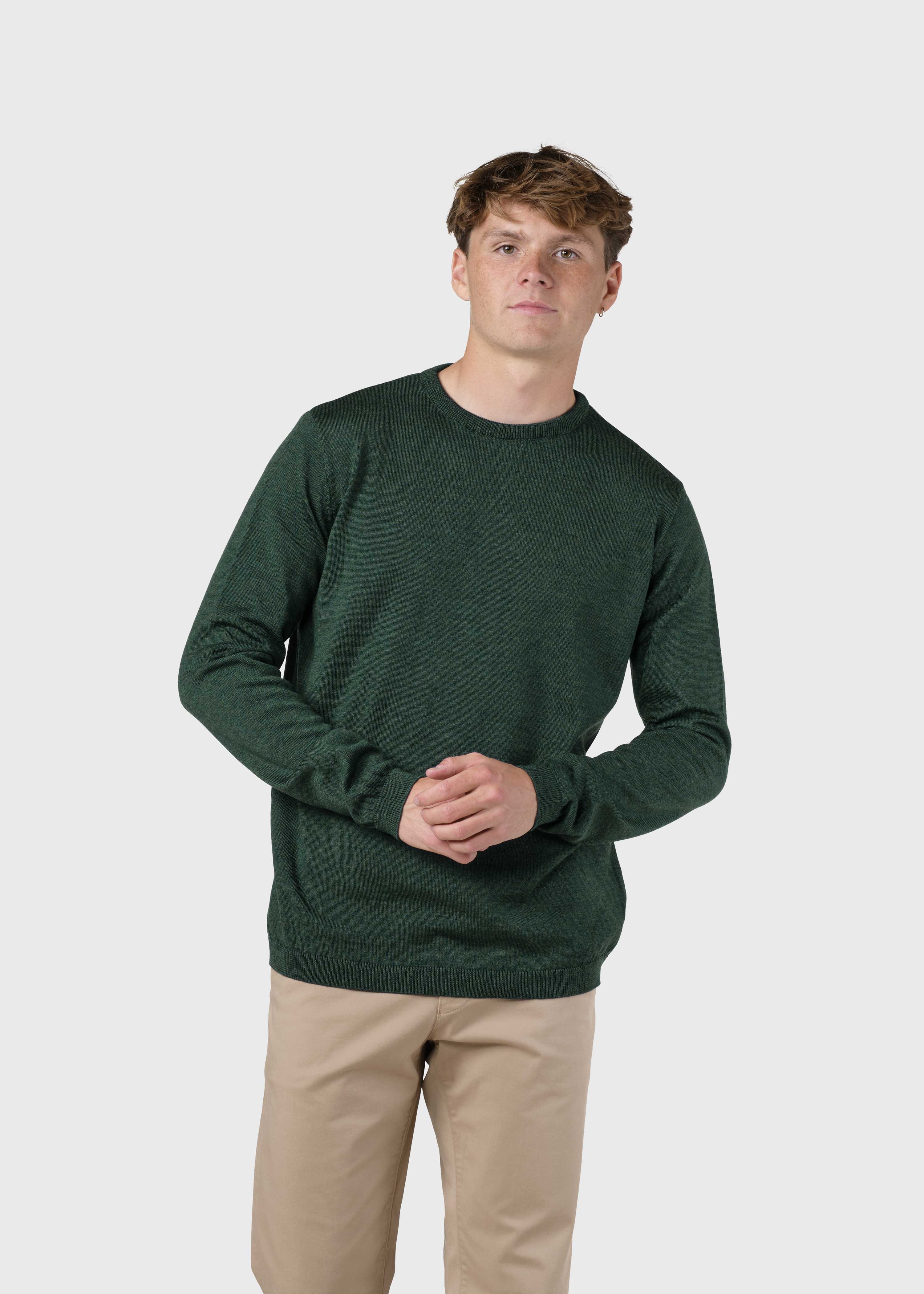 Mens Basic Merino Knit - Moss Green
