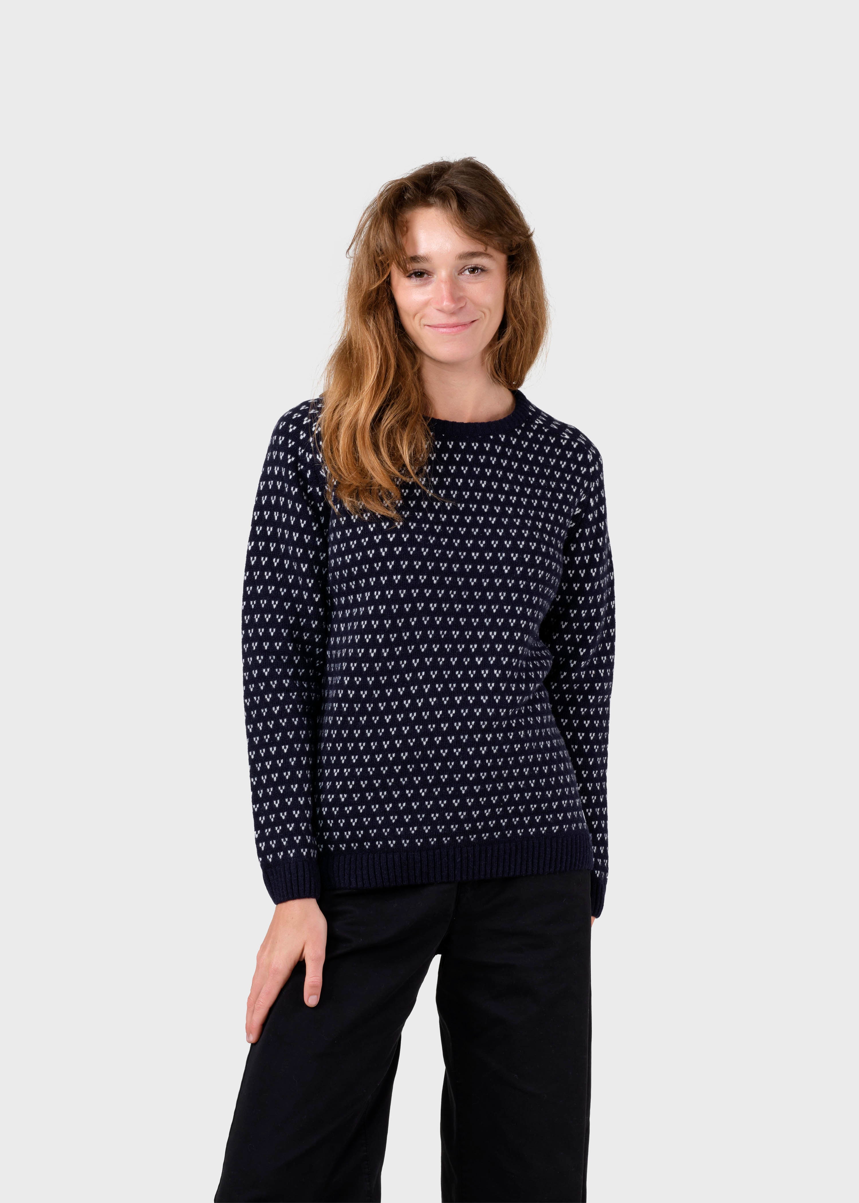 Mika Knit - Navy/cream