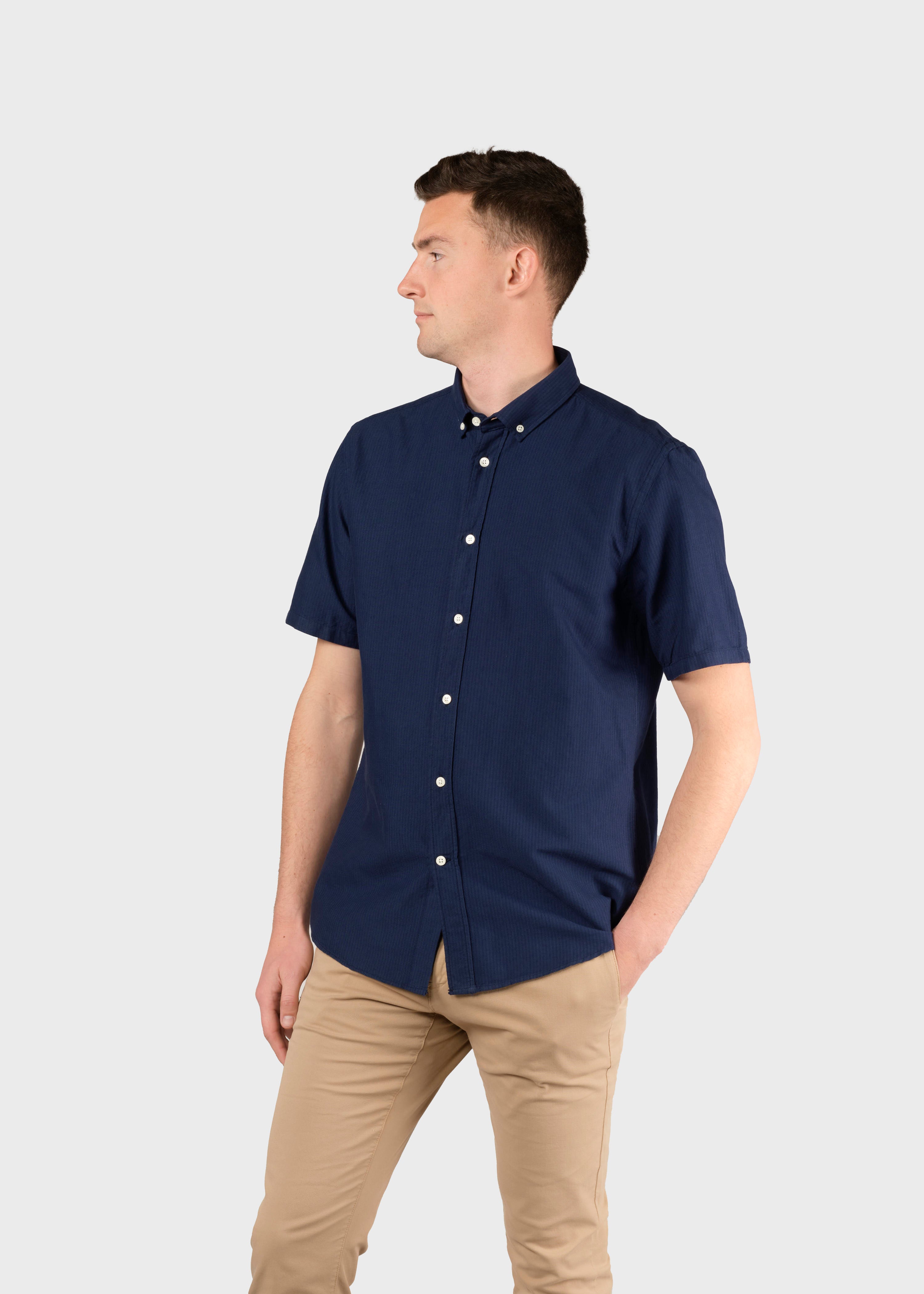 Mikkel Striped Shirt - Ocean/navy
