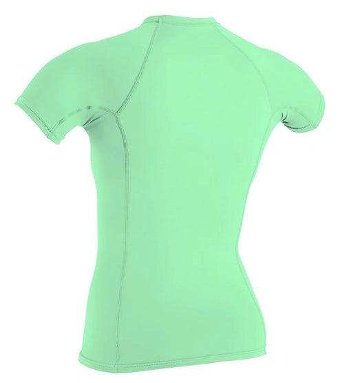 Wms Basickins S/S Rash Guard - Lightaqua 