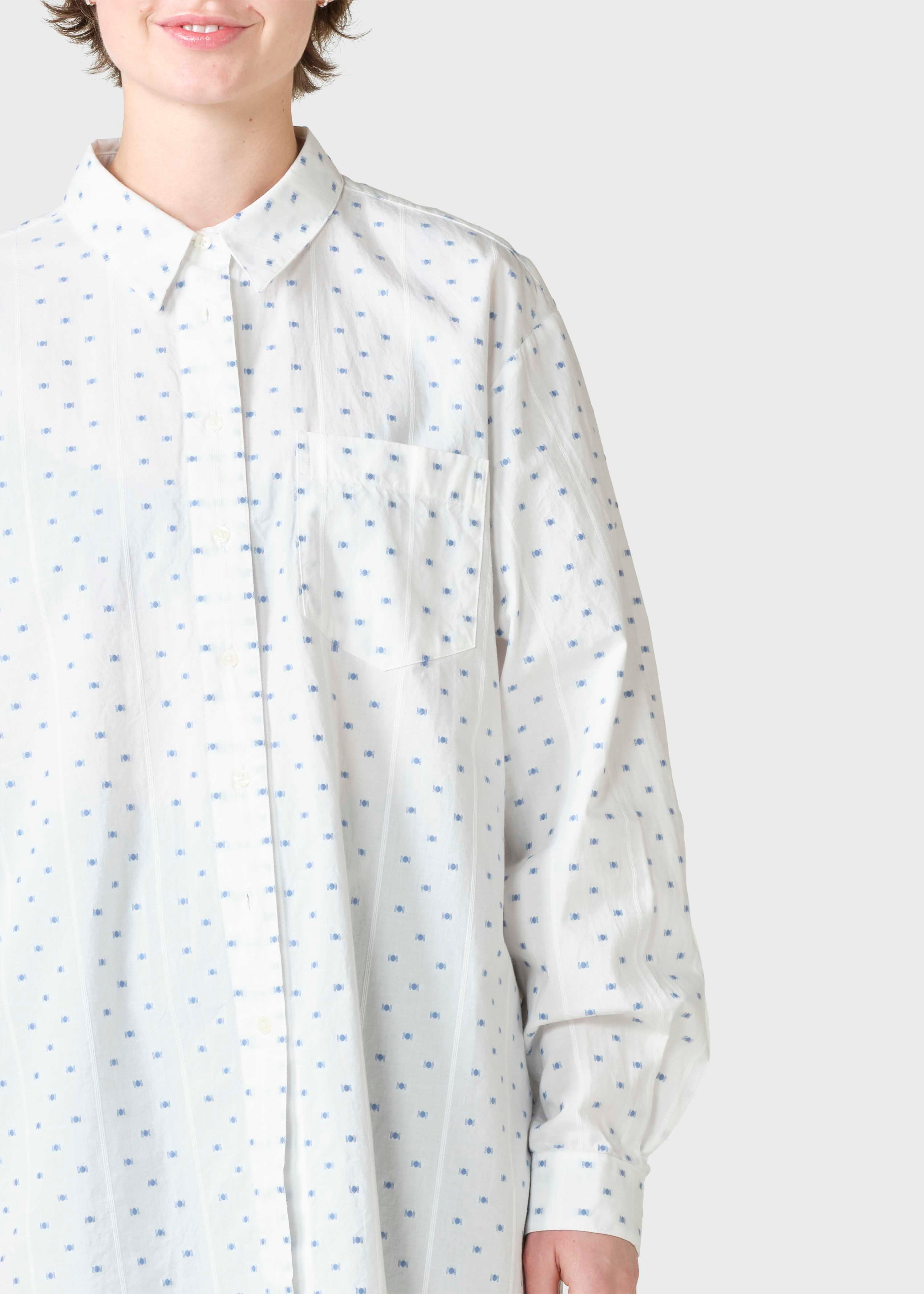 Nancy Shirt - White/light Blue
