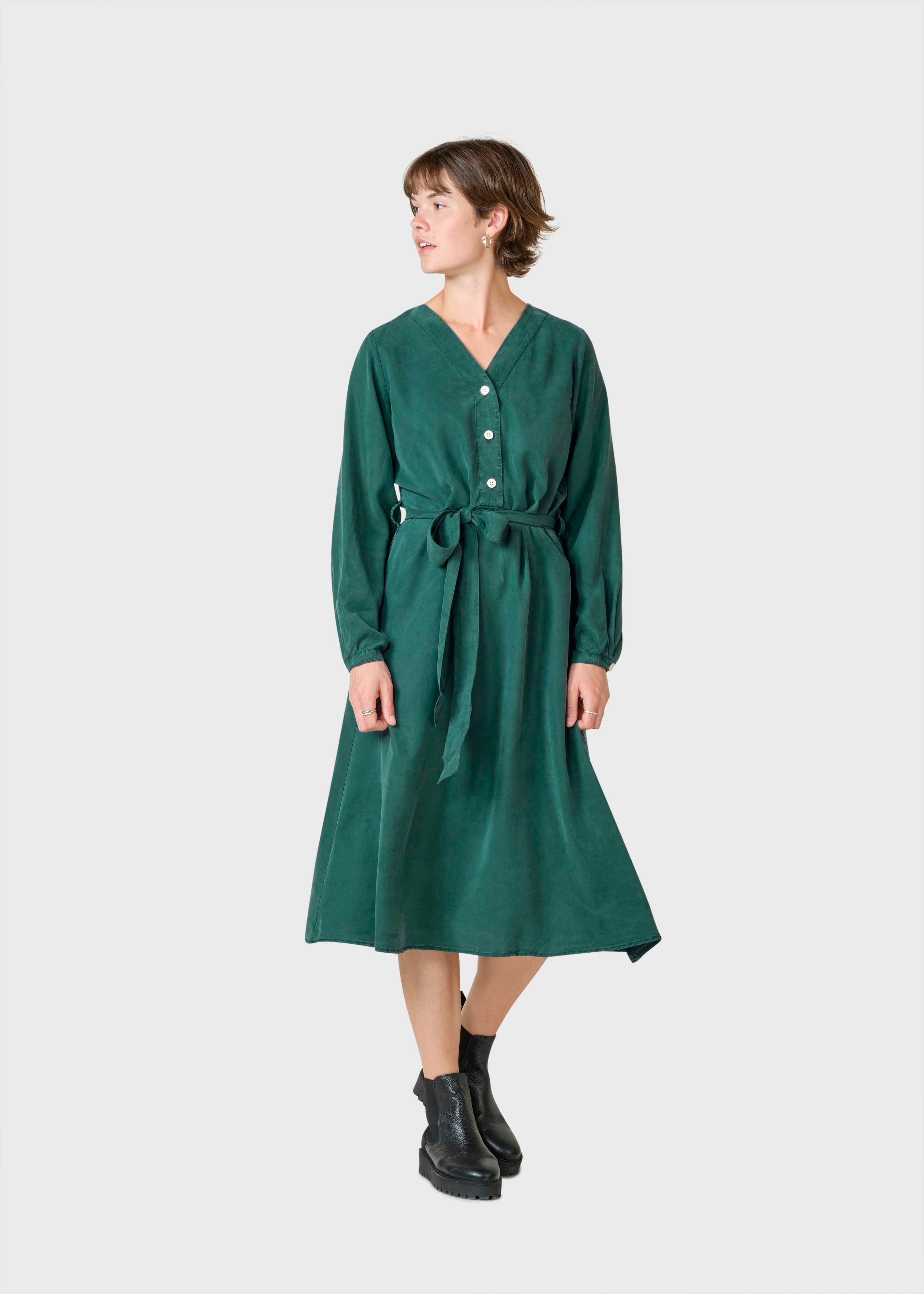 Pernille Ls Dress - Moss Green