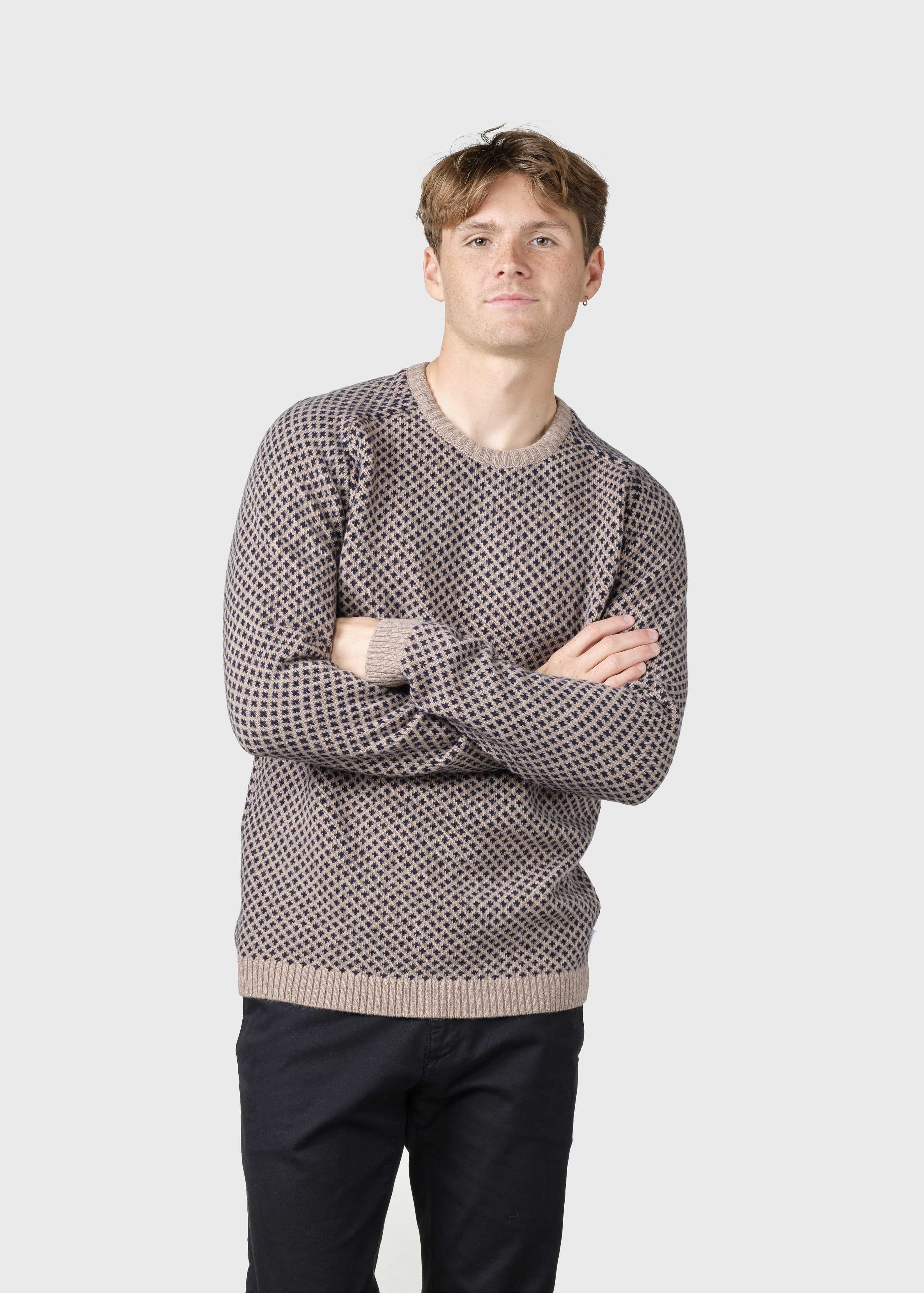 Rene Knit - Sand/navy