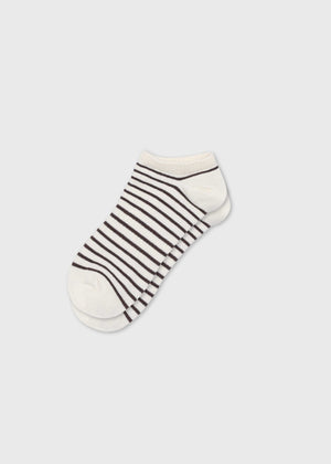 Short Sock - Cream/taupe