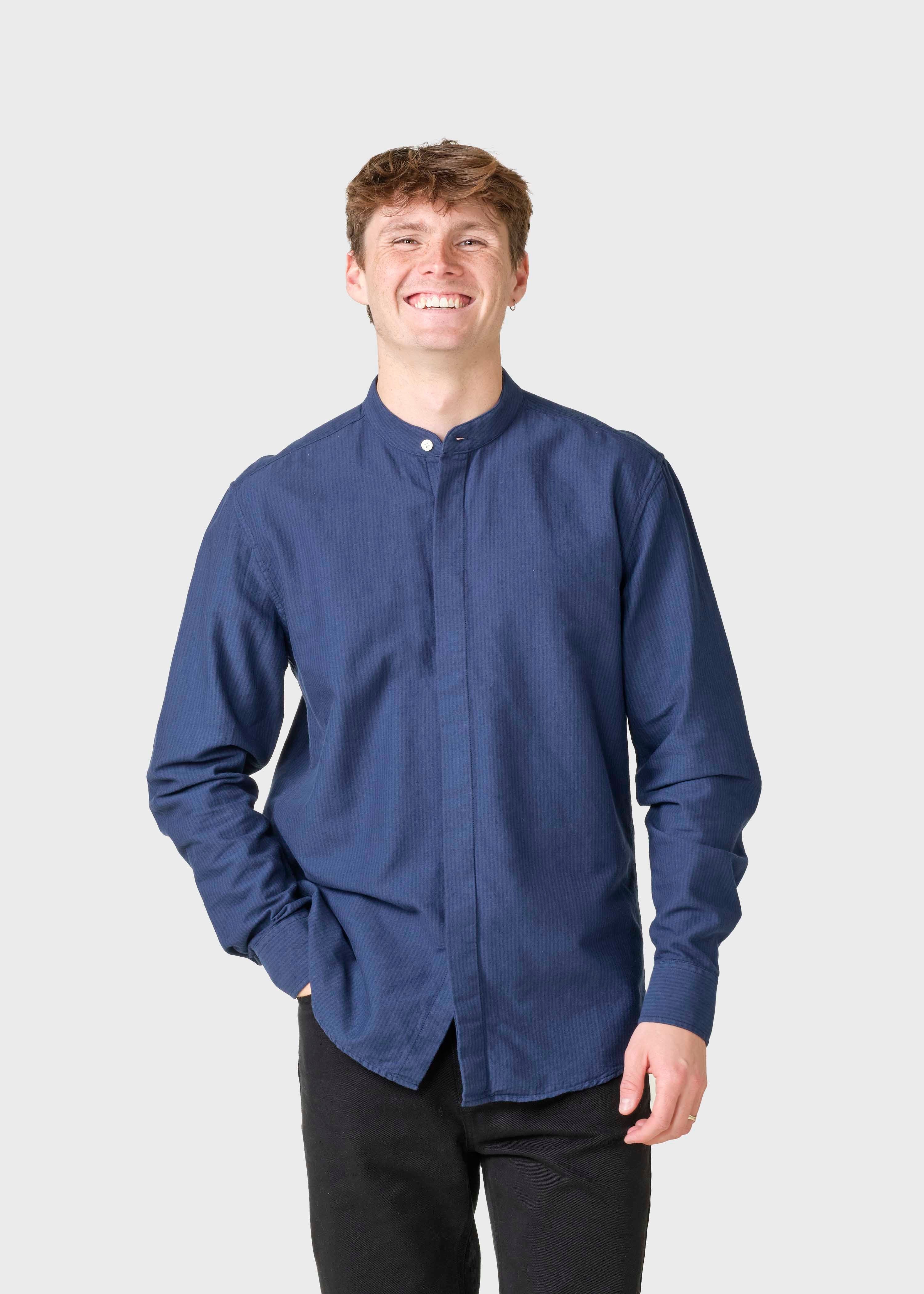 Simon Striped Shirt - Ocean/navy/ocean Overdye