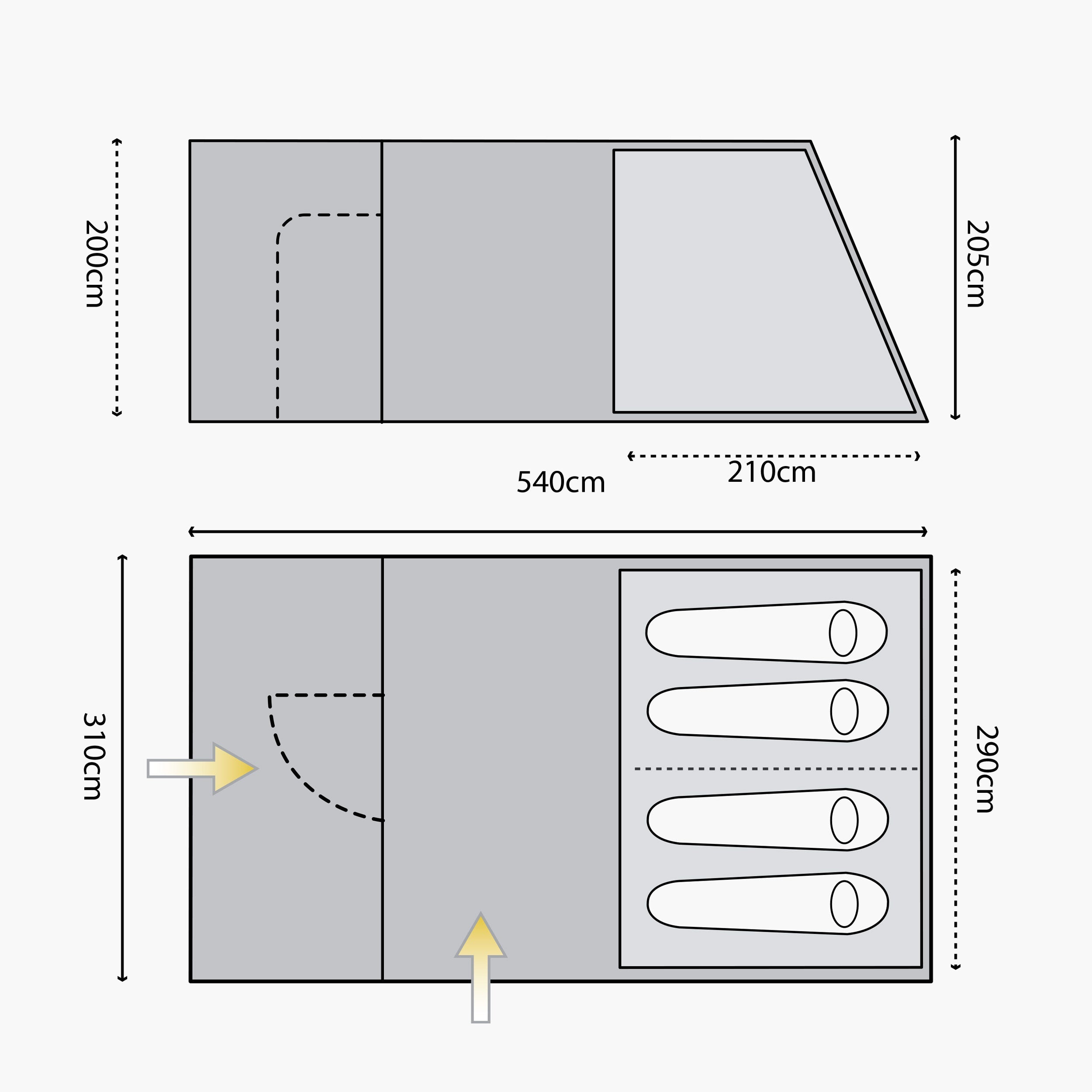 Highlander - OAK 4 FAMILIE TUNNELTÆK, BLÅ