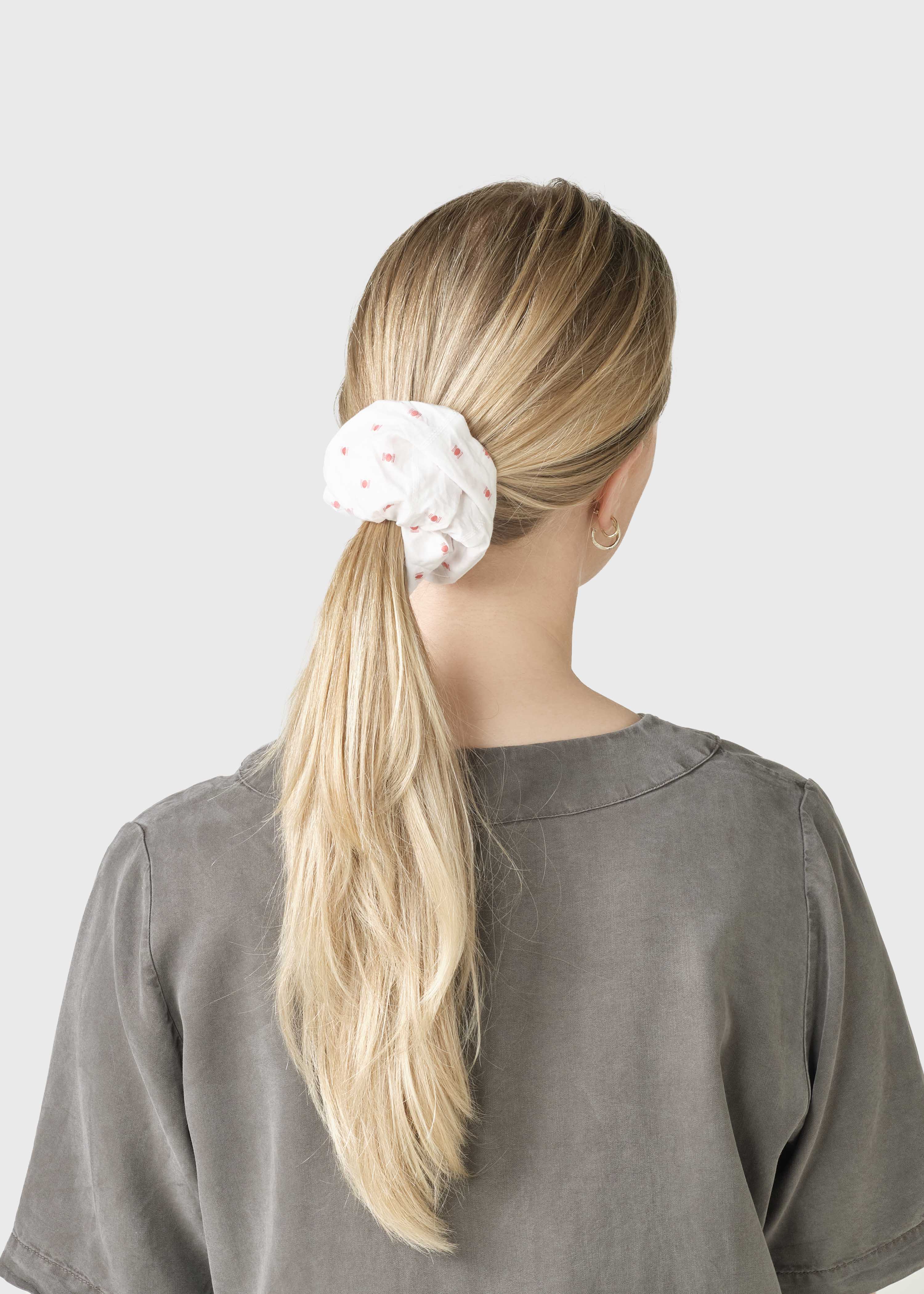 Tracy Scrunchie - White/red