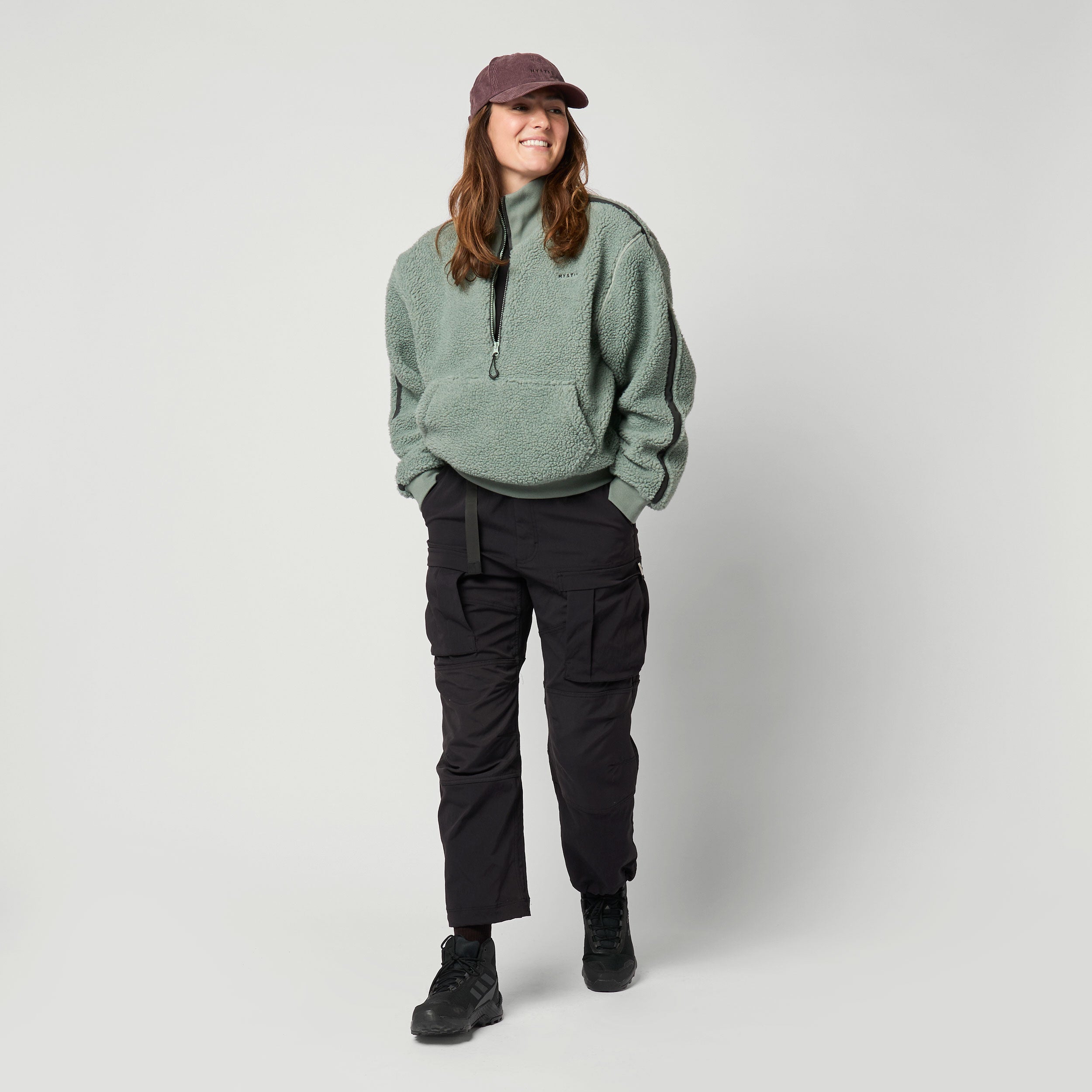 Mystic - Teddy Zip Up Sweat Women - Frozen Green