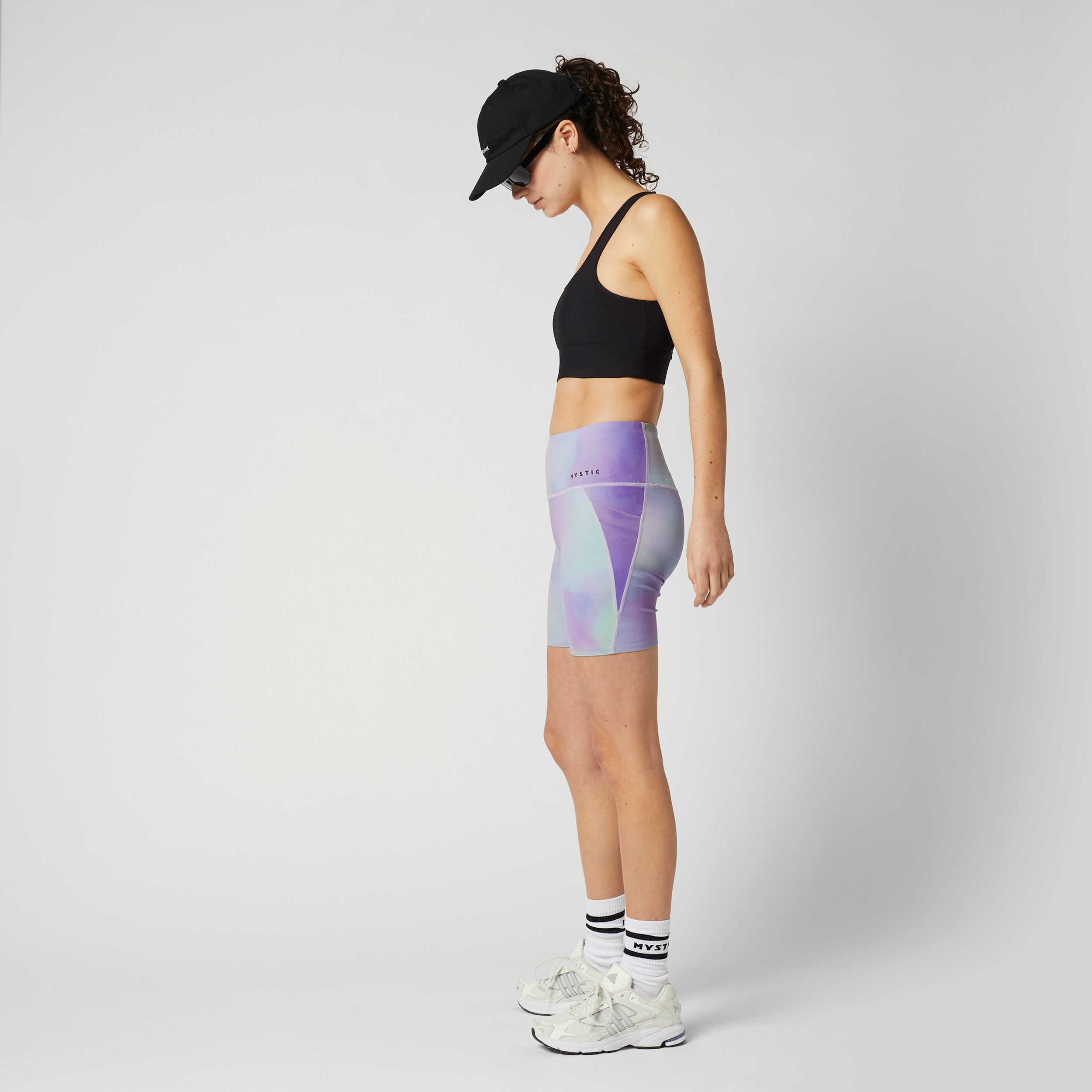 Terri Performance Biker Shorts Women - Purple / Green