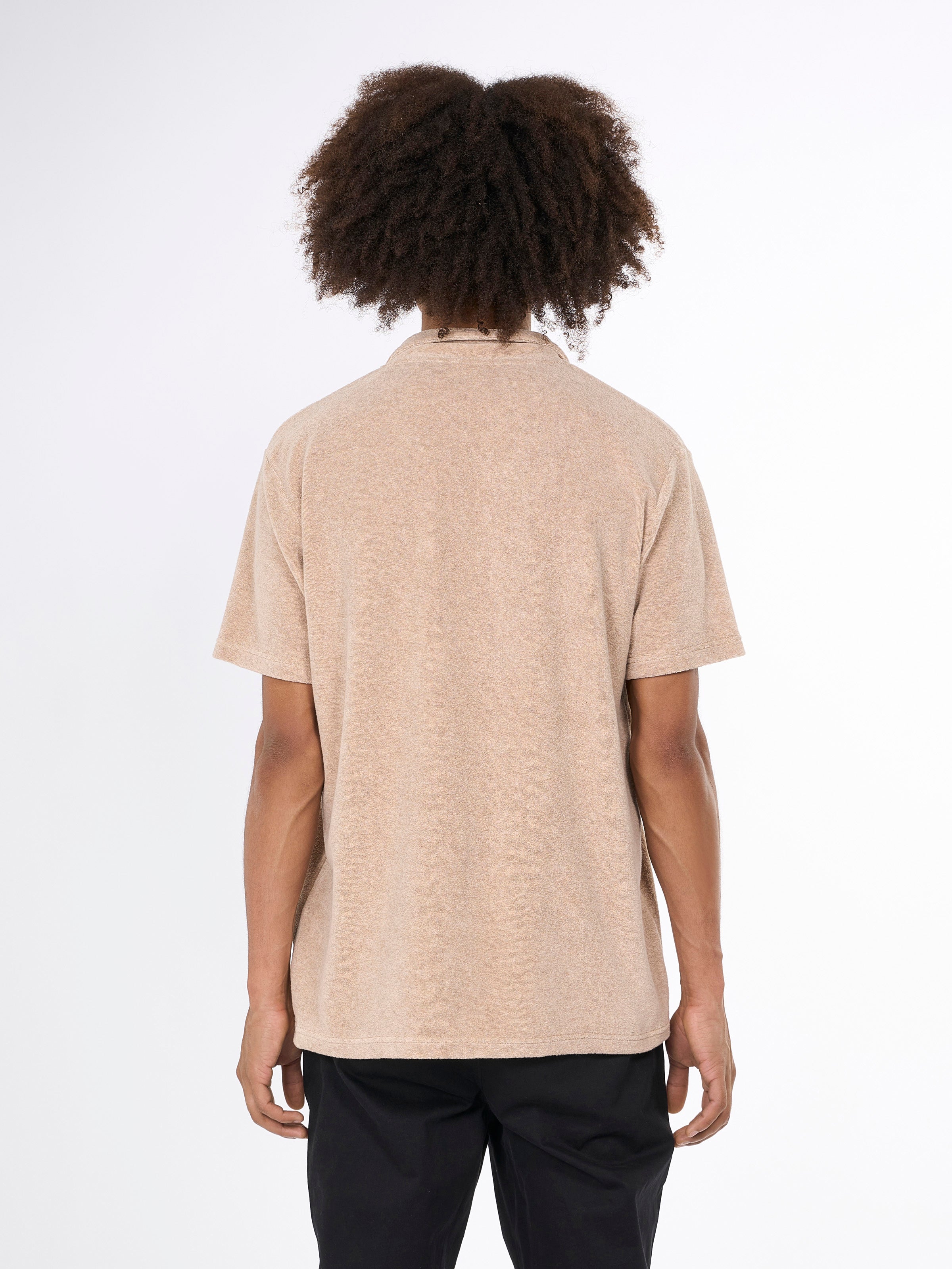 KnowledgeCotton Apparel - Terry polo - GOTS/Vegan - Safari