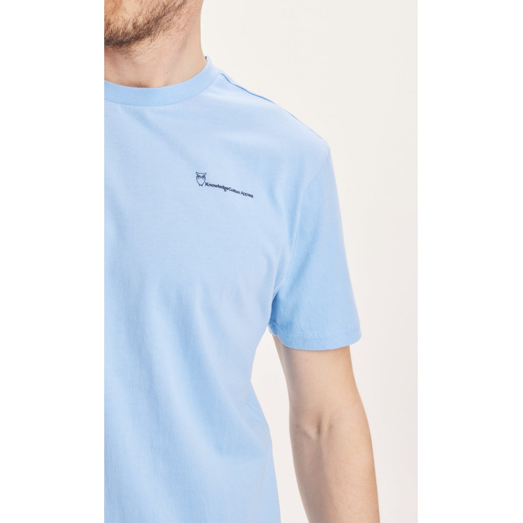 KnowledgeCotton Apparel Alder The Green Wave T-shirt - GOTS/Vegan - Alaskan Blue