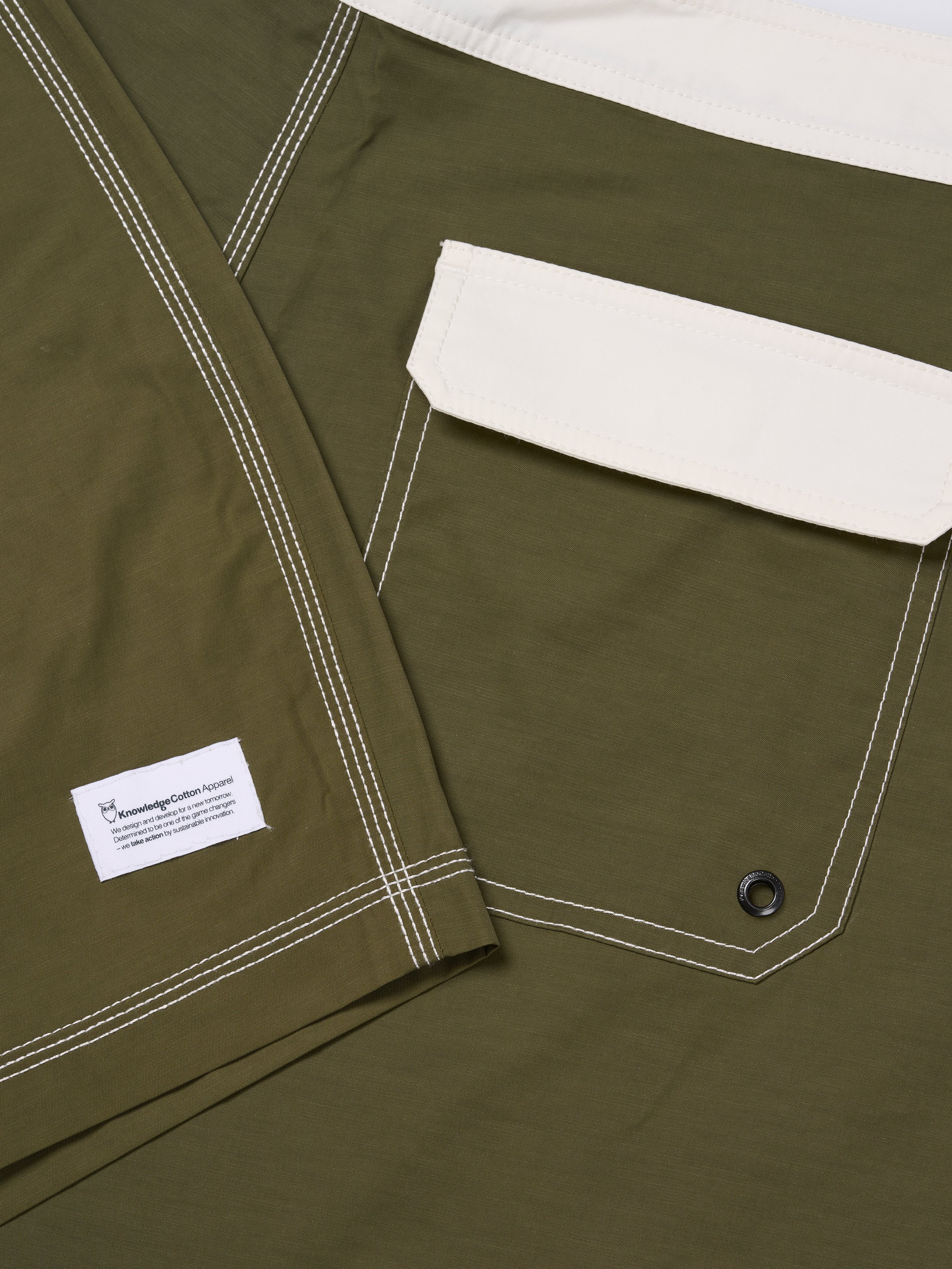 KnowledgeCotton Apparel - Board simtröjor - GRS/Vegan PETA - Burnt Olive