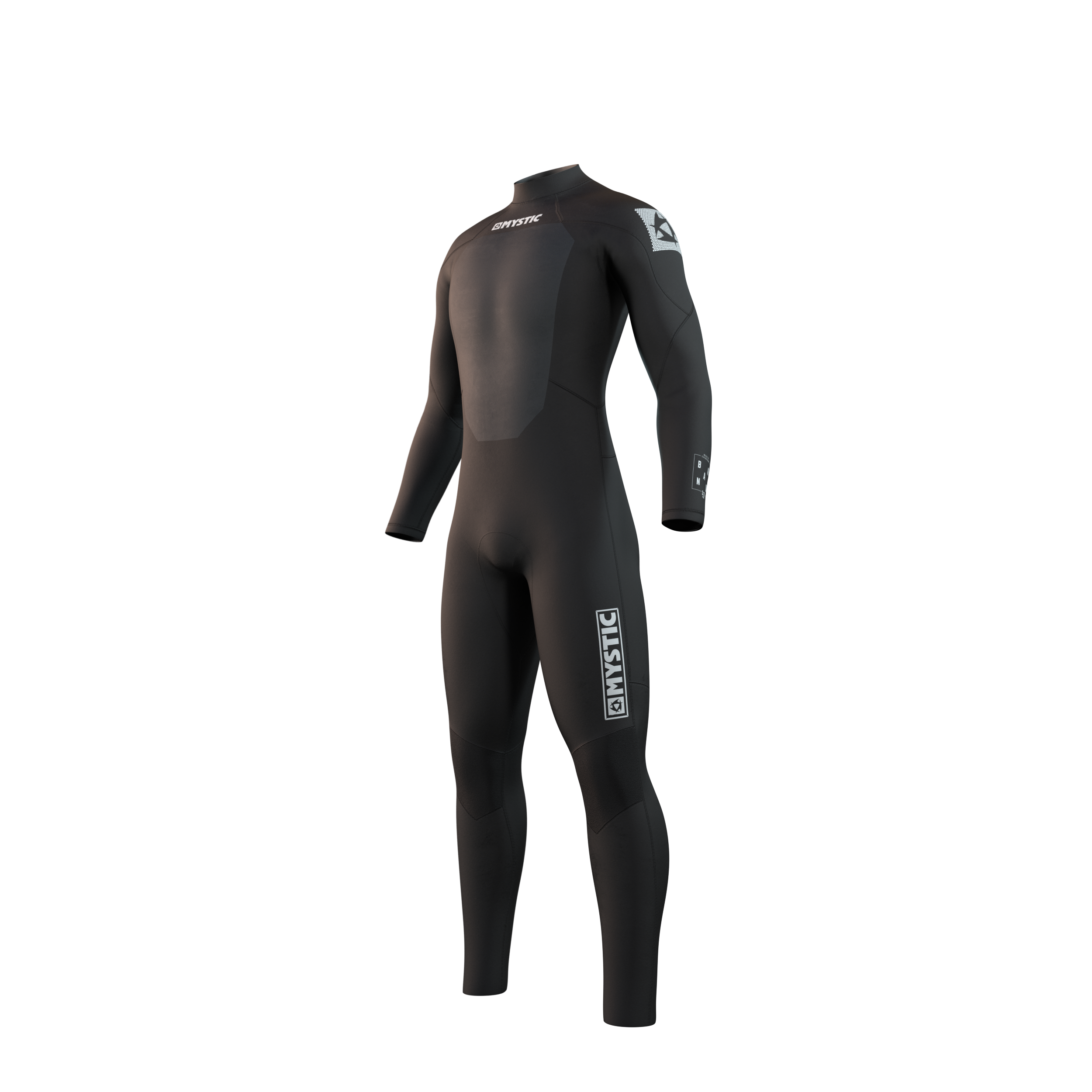 Mystic - Brand Fullsuit 3/2mm Bzip Flatlock - Svart