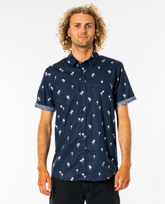 Rip Curl - paradise palms s/s skjorta - marinblå