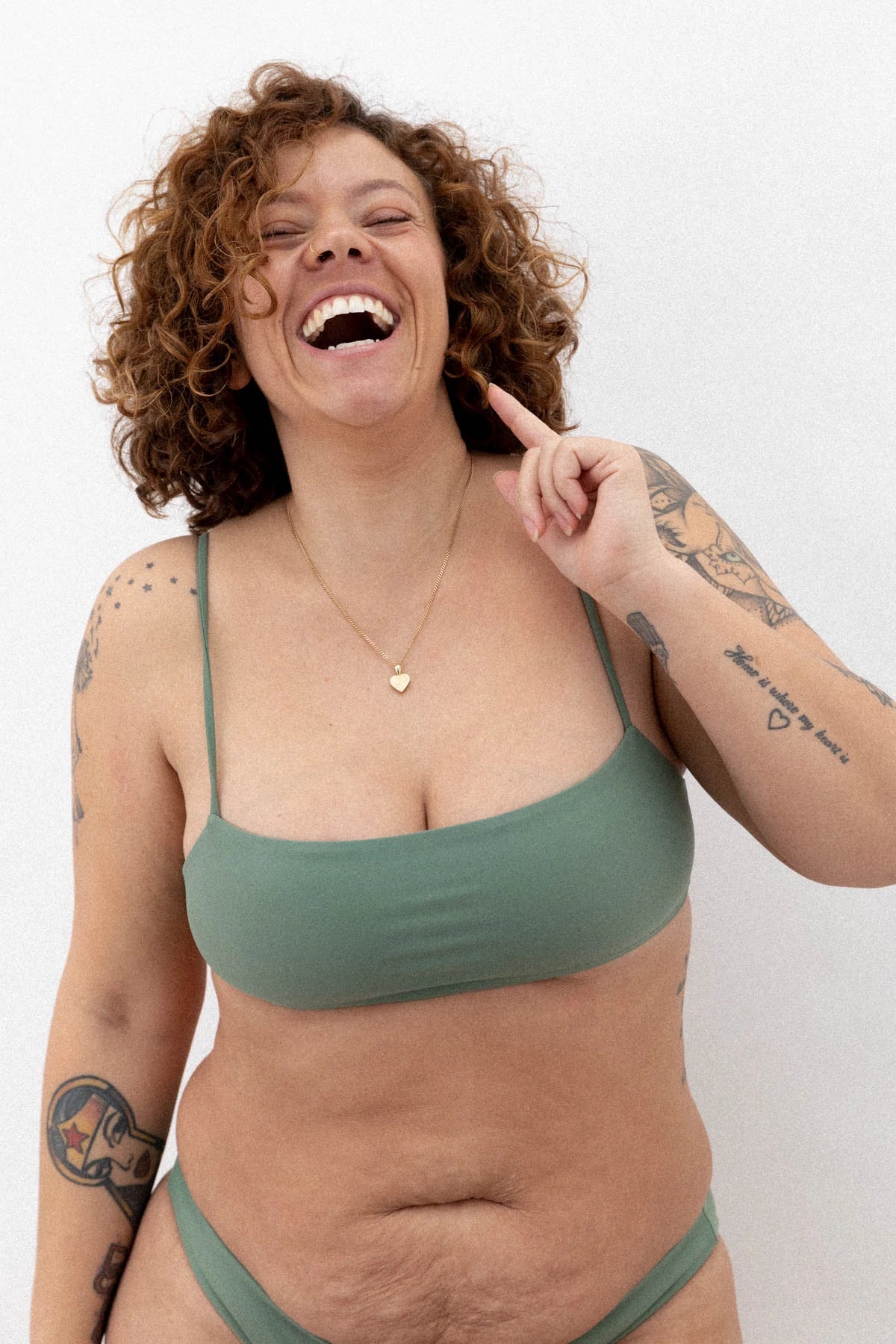 Copenhagen Cartel - Sanur justerbara remmar bikini topp bandeau - Army