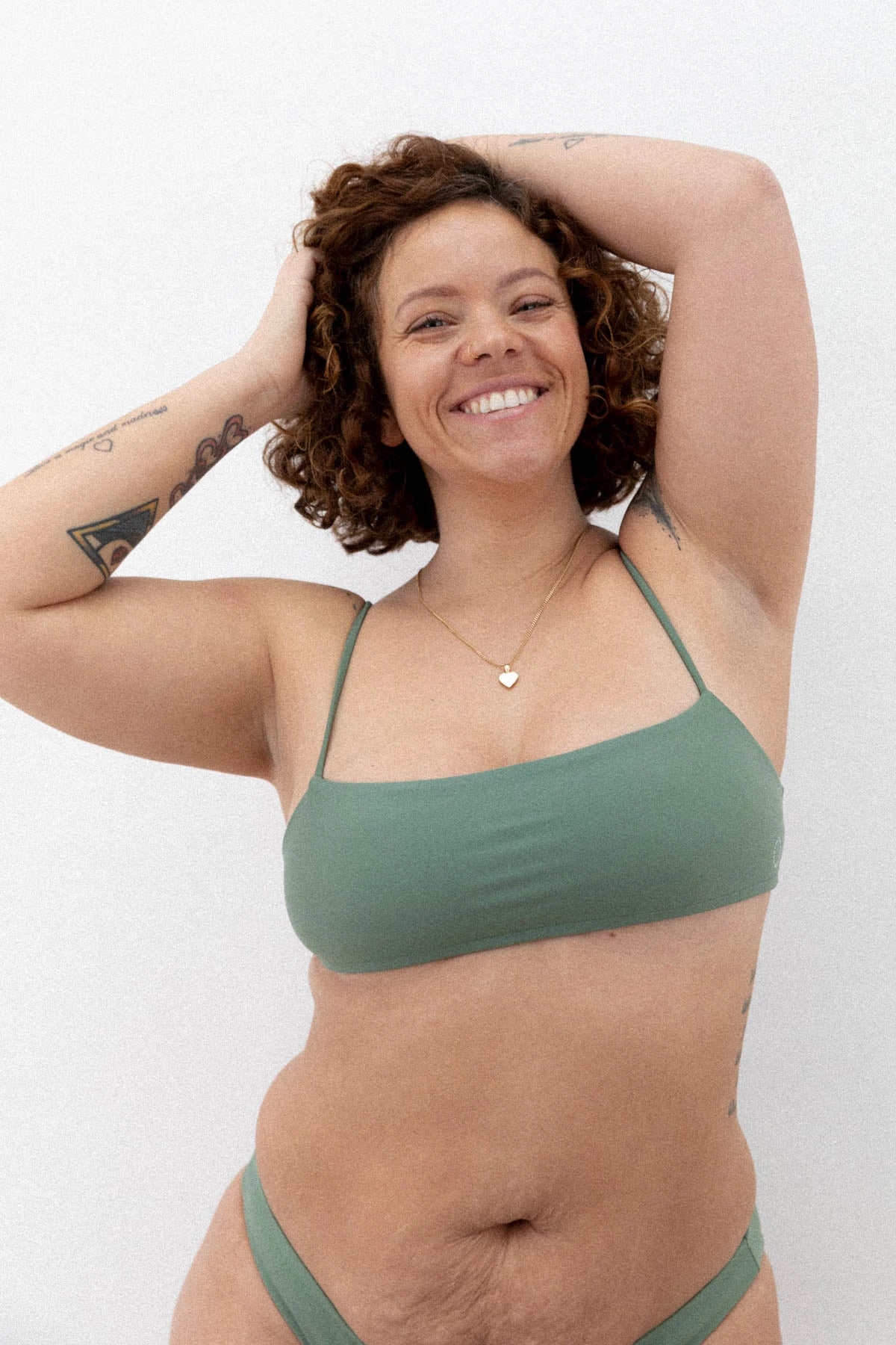 Copenhagen Cartel - Sanur justerbara remmar bikini topp bandeau - Army