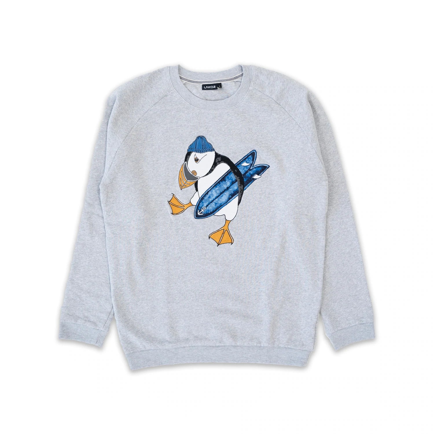 Lakor - surf's up sweat - ljusgrå melange