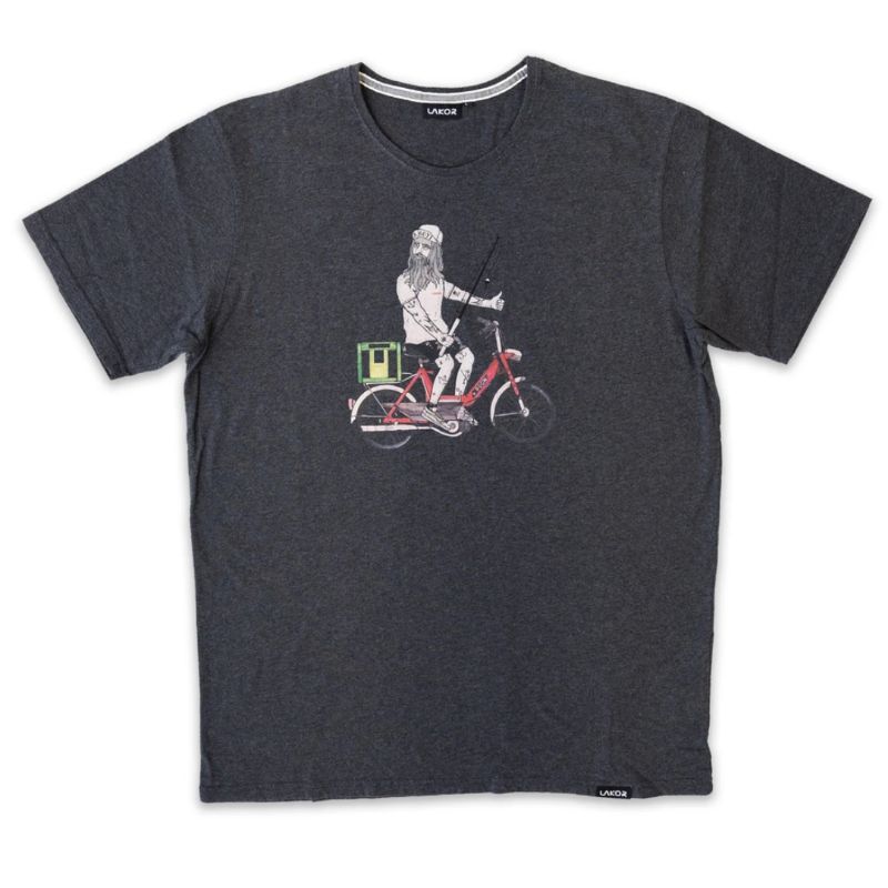 Lakor - Fish Trip T-shirt Mörkgrå melange 
