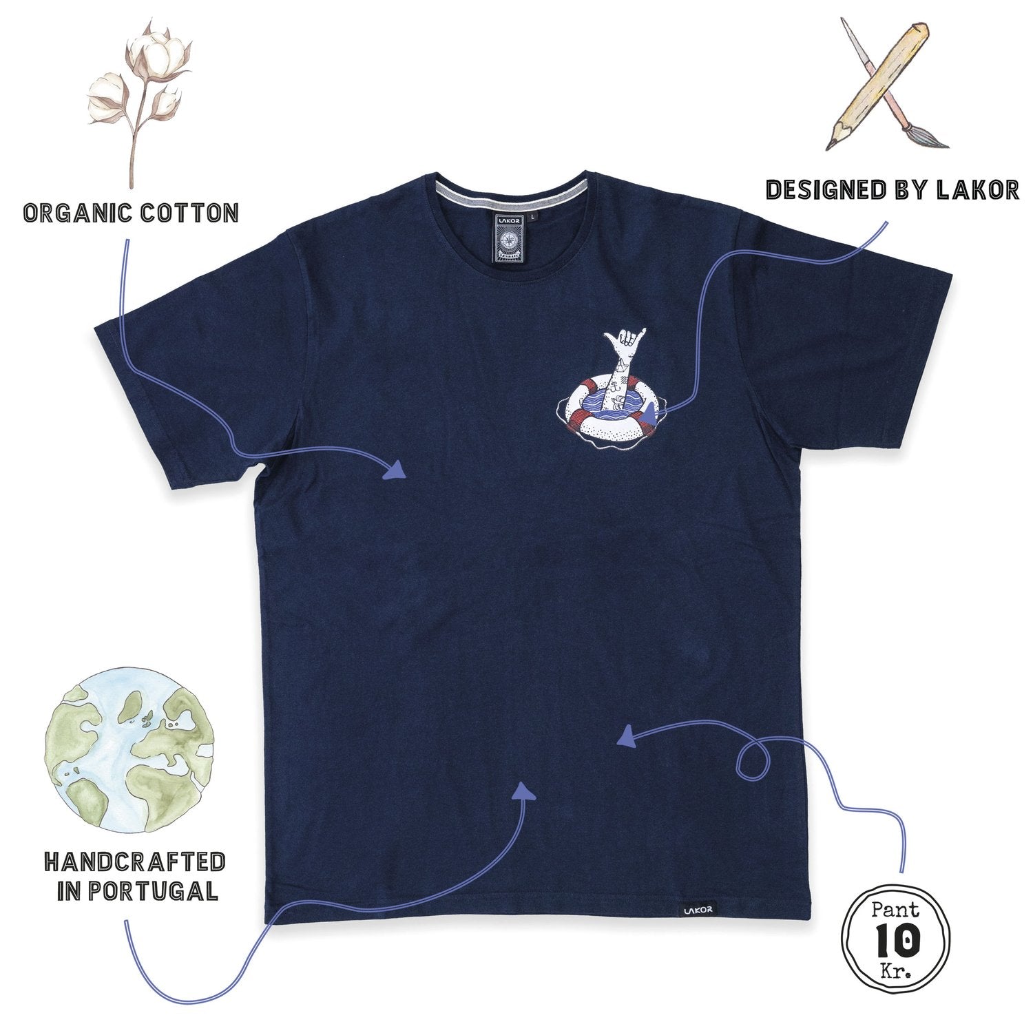 Lakor - Lifesaver shaka T-shirt 