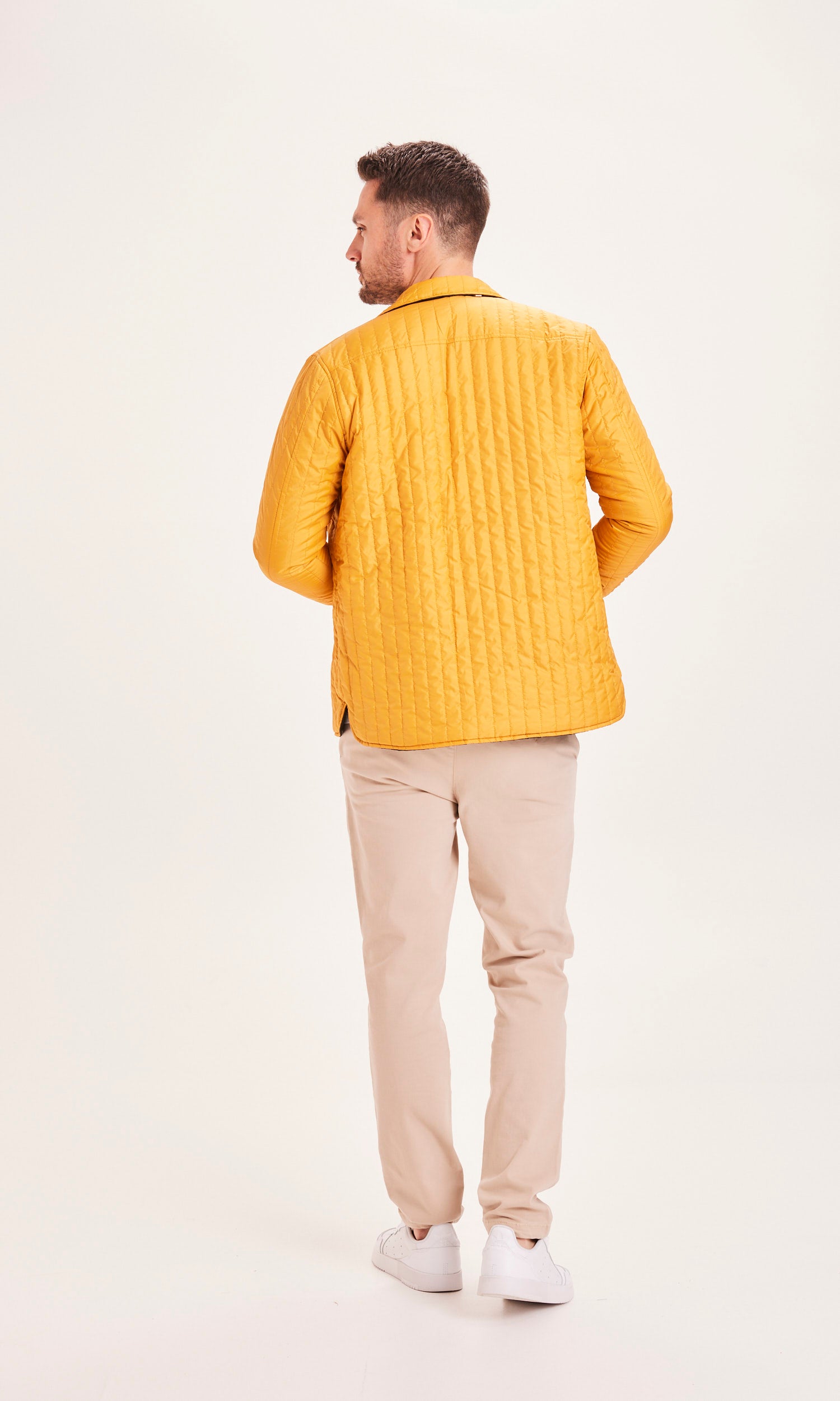 Knowledgecotton Appareal Quilted reversible rib stop overshirt - GRS/Vegan Forrest Night