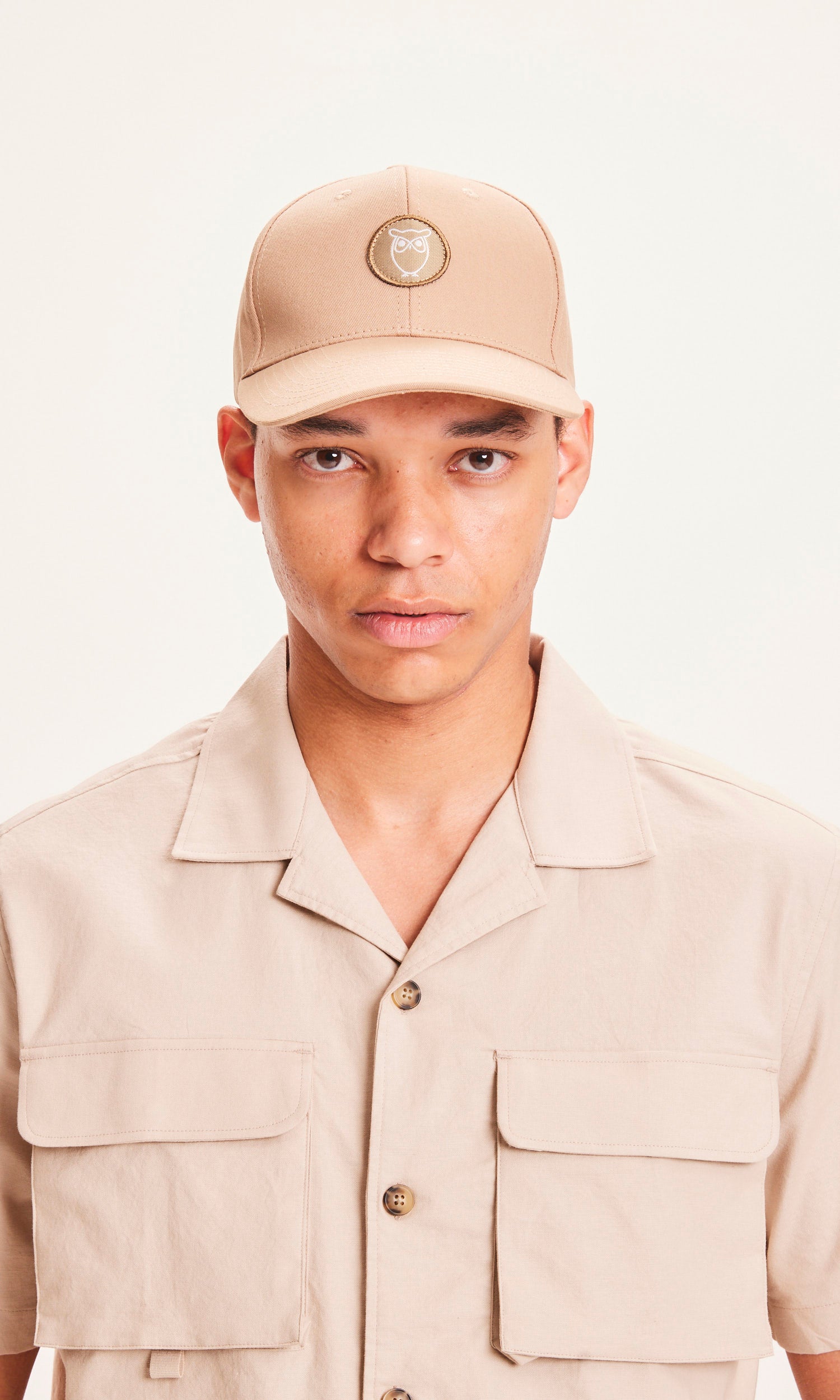 KnowledgeCottonApparel Twill baseballkeps - GOTS/Vegan - Ljus fjädergrå