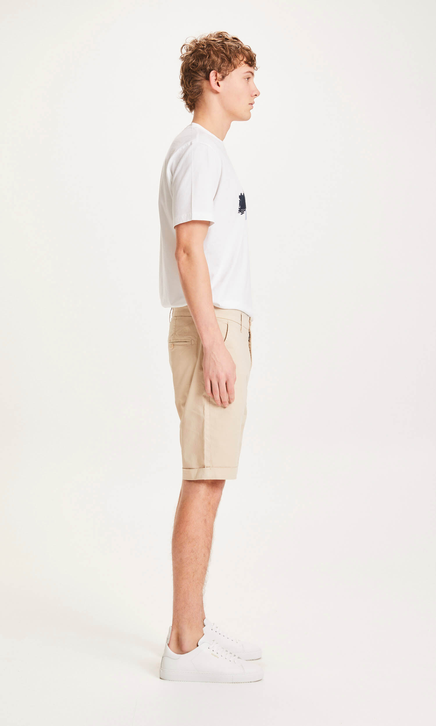 Vanliga chino poplin shorts - GOTS/Vegan Light Feather Grey
