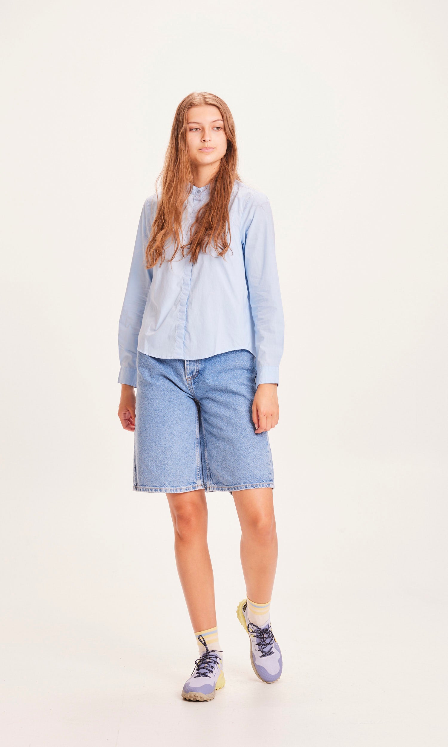 KnowledgeCotton Apparel REBORN™ ALLY bermudashorts med hög midja - GRS/Vegan