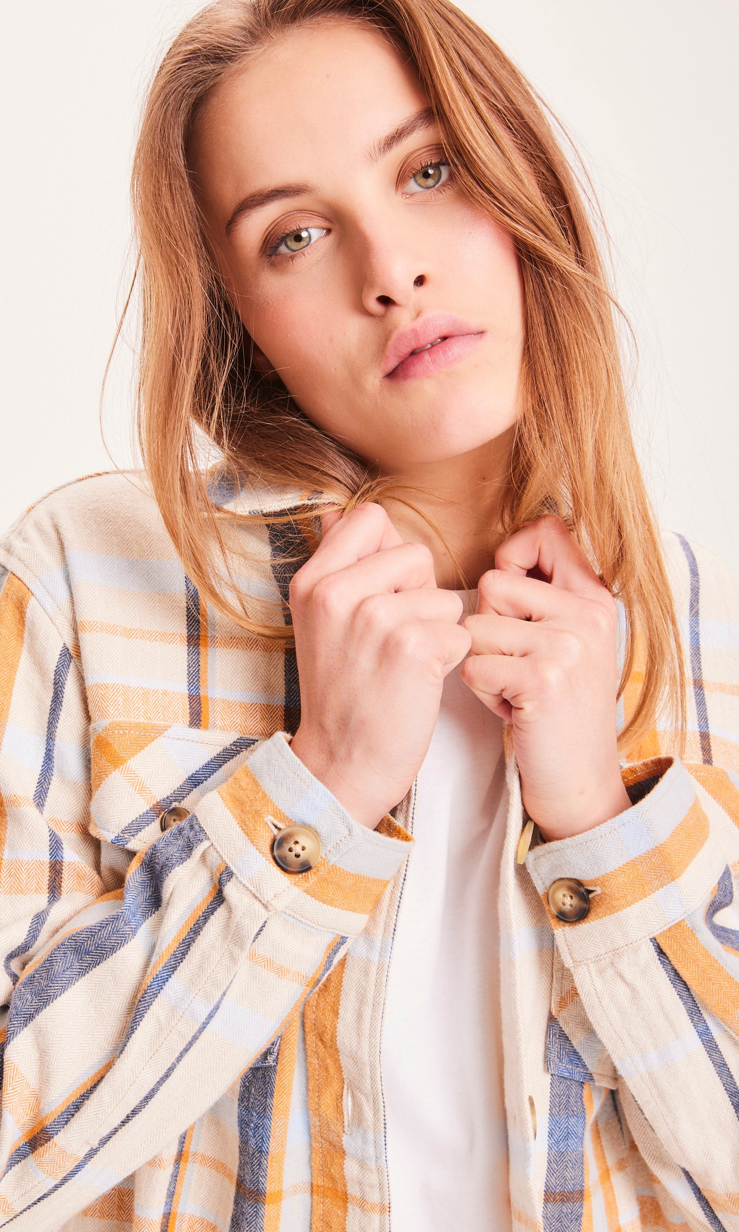 KnowledgeCotton Apparel LILLIAN check overshirt - GOTS/Vegan