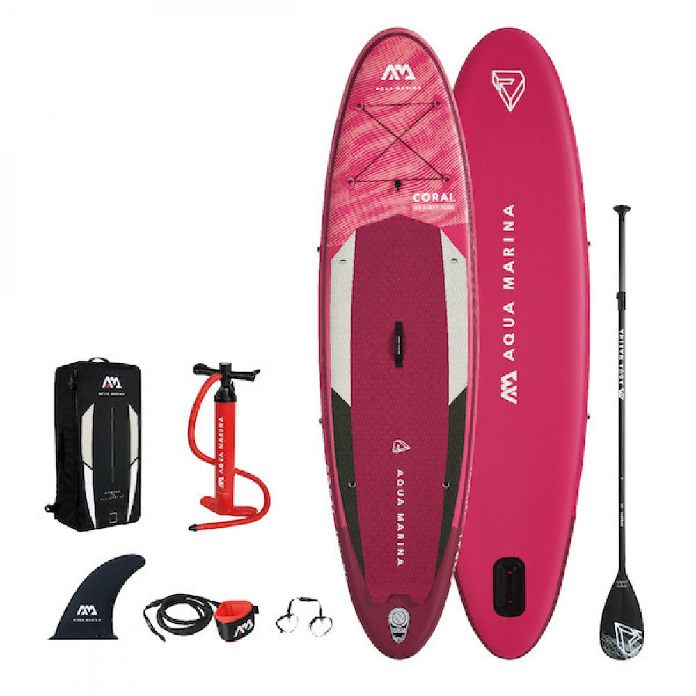 Aqua marina coral 10'2 2021 uppblåsbar allround sup (230 L) - komplett paket