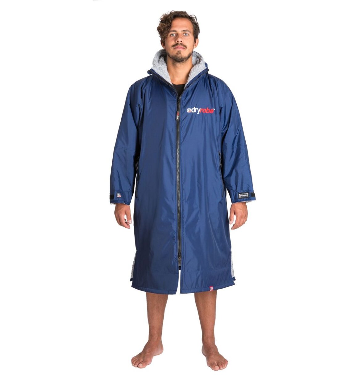 Dryrobe advance långärmad poncho | vuxna | marin/grå