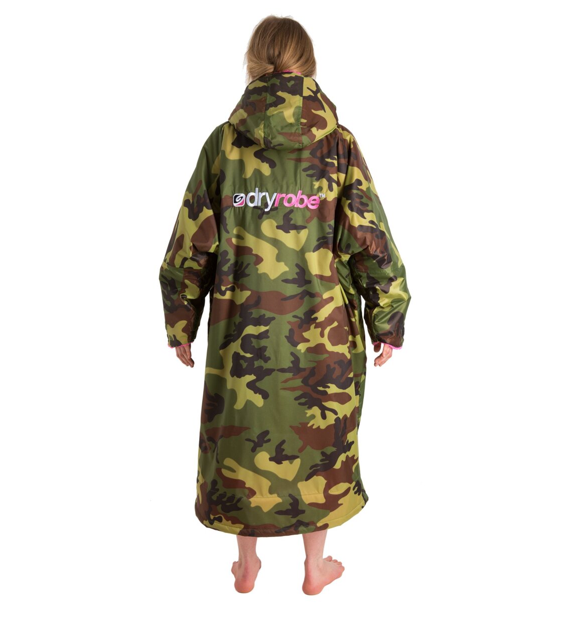 Dryrobe advance långärmad poncho | vuxna | camo/rosa