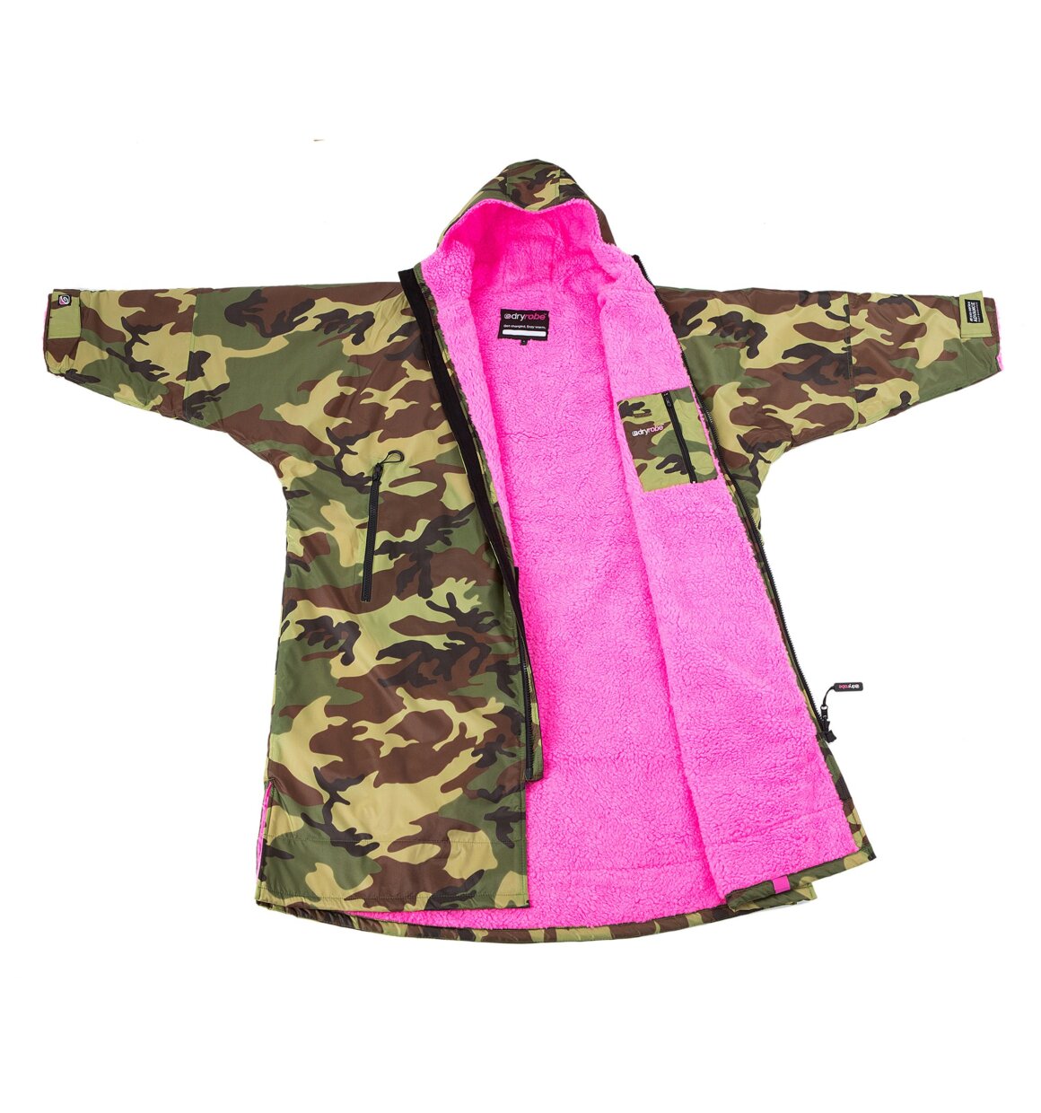 Dryrobe advance långärmad poncho | vuxna | camo/rosa