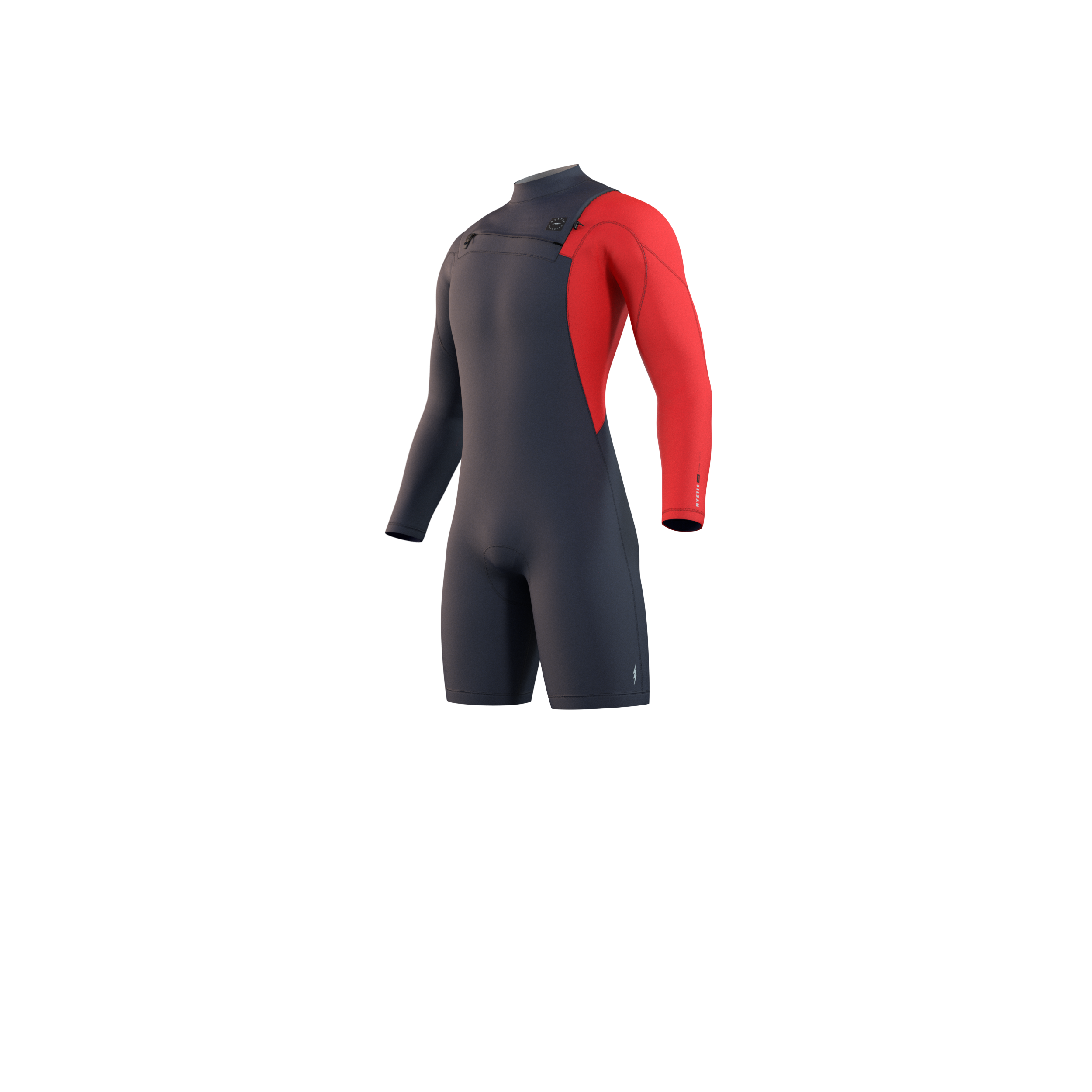 Mystic - Marshall Longarm Shorty 3/2mm Fzip - Marinblå/Röd