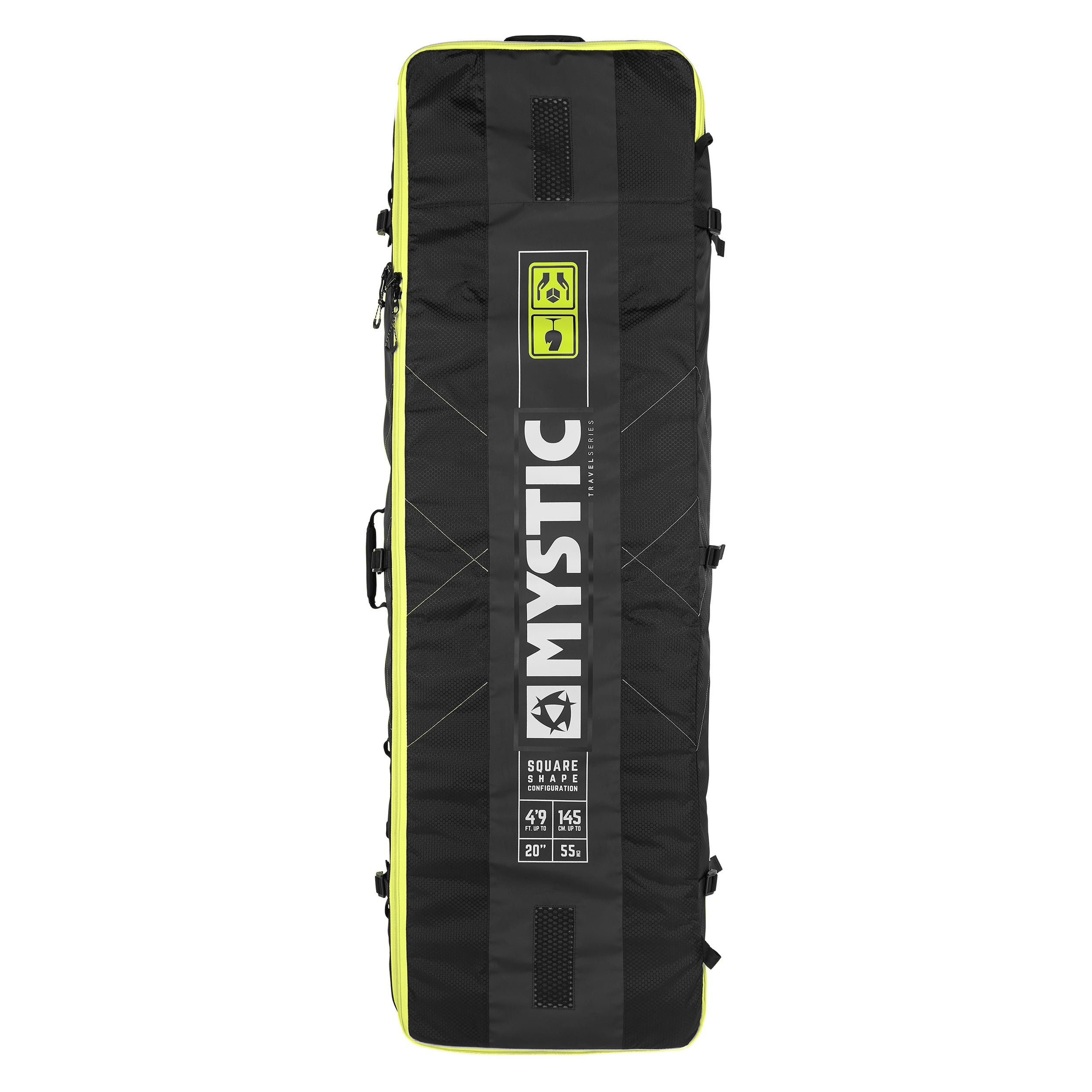 Mystic elevate lätt fyrkantig boardbag med hjul