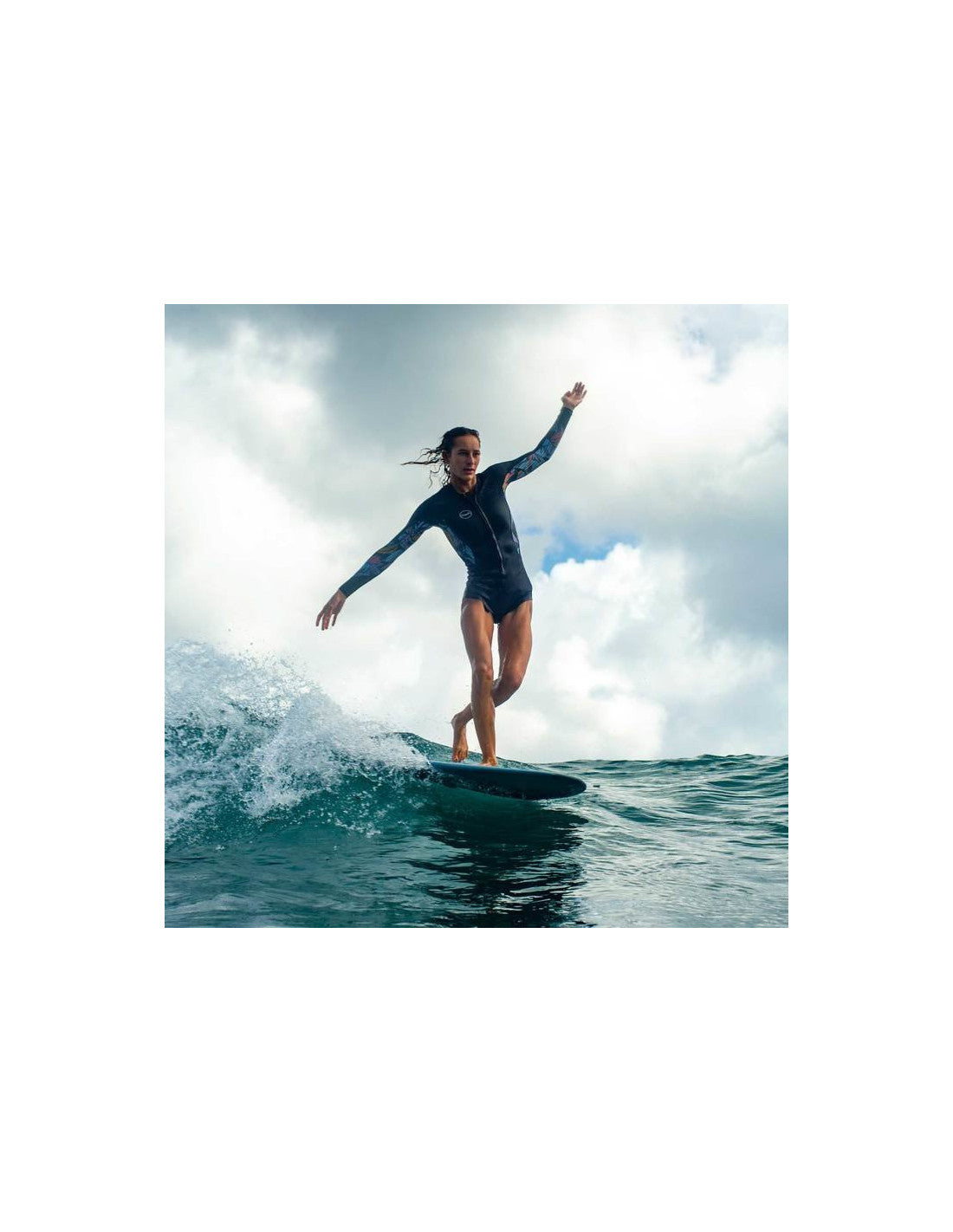 O'Neill Bahia 2/1 Front Zip L/S Kort fjäder Grafit/Driftblå