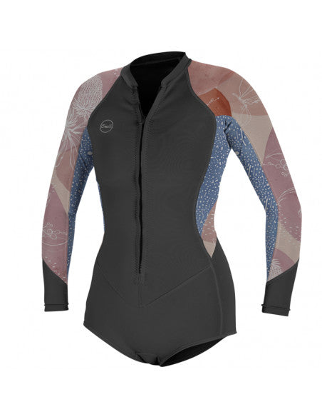 O'Neill Bahia 2/1 Front Zip L/S Kort fjäder Grafit/Driftblå